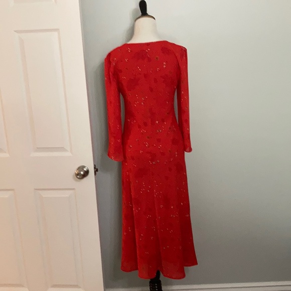 Vintage Orange Red Slip Dress size 7 Retro - Picture 4 of 5